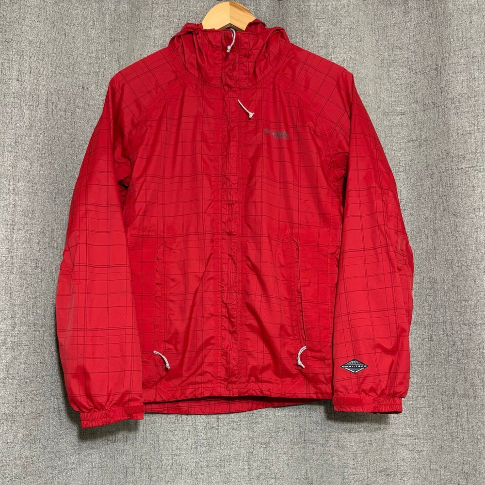 Columbia Jacket Women Medium Red Omni-Tech Titanium Waterproof Breathable Light